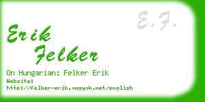 erik felker business card